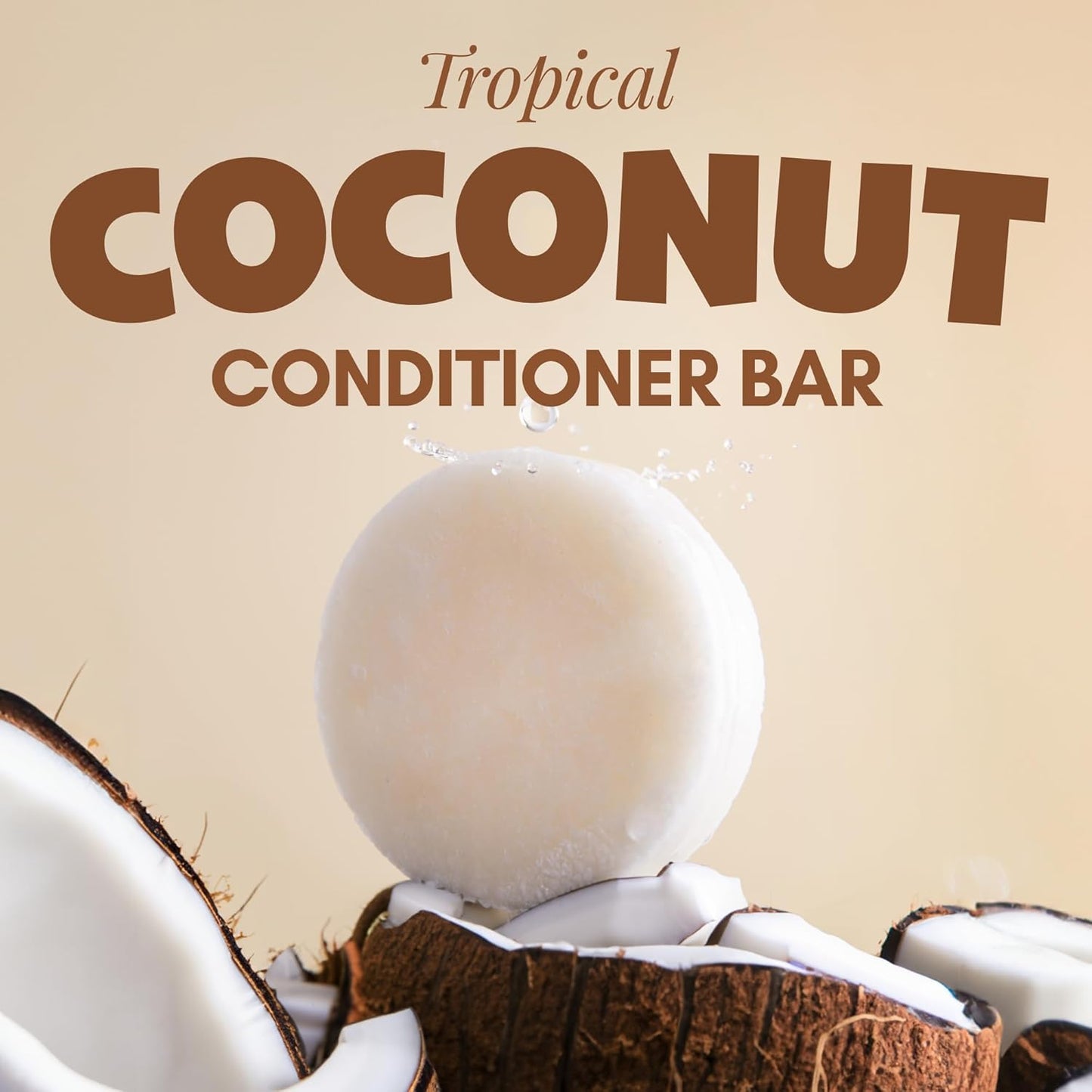 Coconut Conditioner Bar (Pack of 2) - Rich Nourishing & Volumizing - Hair Moisturizing & Strengthening Solid Soap Bar, Plastic-Free, Silicone & Sulfate Free - For Damaged & Oily Hair.
