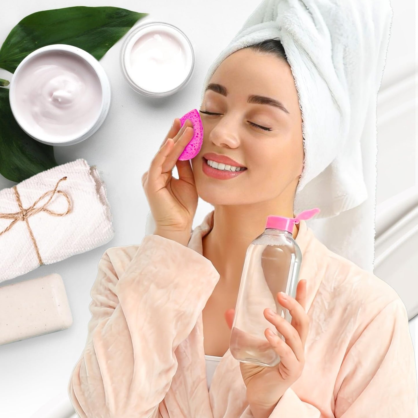 ORIGHTY 96 Count Facial Sponges for Cleansing, 100% Natural Cellulose Facial Sponges for Washing face, Compressed Cosmetic Spa Face Sponge for Exfoliating Mask, Makeup Removal, Pink