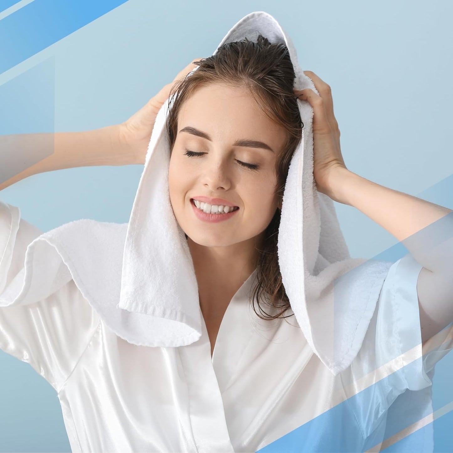 Infinitee Xclusives Teal Hand Towels for Bathroom - Set of 6 (16x28 inches) 600 GSM, 100% Cotton Ultra Soft, Quick Drying, Hotel Quality Hand Towel Set (Serene Teal)