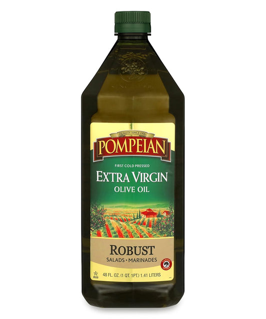 Pompeian Robust Extra Virgin Olive Oil, Contains Polyphenols, First Cold Pressed, 48 Fl Oz