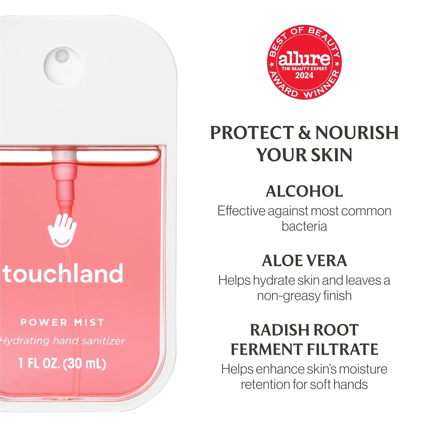 Touchland JUICY ESCAPE Body and Hand Mist Essentials (Lush Tropicale Body & Hair Fragrance Mist, 2 FL. OZ. + Wild Watermelon Hydrating Hand Sanitizer Spray 1FL.OZ.), Travel Size Set