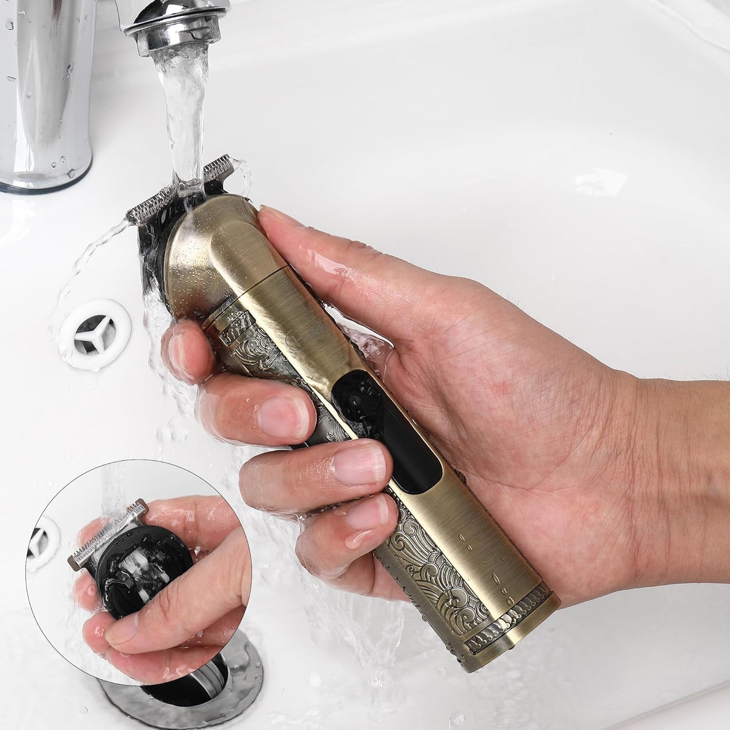 Hatteker Beard Trimmer Kit Professional Hair Clipper Zero Gapped T-Blade Electric Razor Shaver for Nose Ear Body Face Mustache Trimmer for Men Cordless Grooming Kit 8 in 1