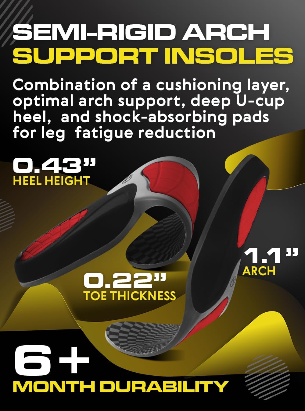 2 Packs of (New) Work Orthotic Insoles - Anti Fatigue Medium Arch Support Shoe Insert Men Women - Plantar Fasciitis Flat Feet - Relieve Foot Pain - Work Boot Insoles Standing All Day (Gray, M)