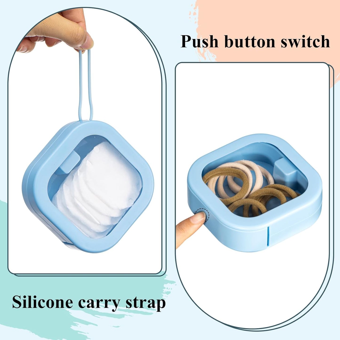 Kathfly 4 Pcs Vivid Colors Hair Tie Organizer Portable Hair Accessory Storage Containers Stackable Tie Bobby Pin Holder Home Cotton Swab Dispenser Accessories Jewelry Organizer Box