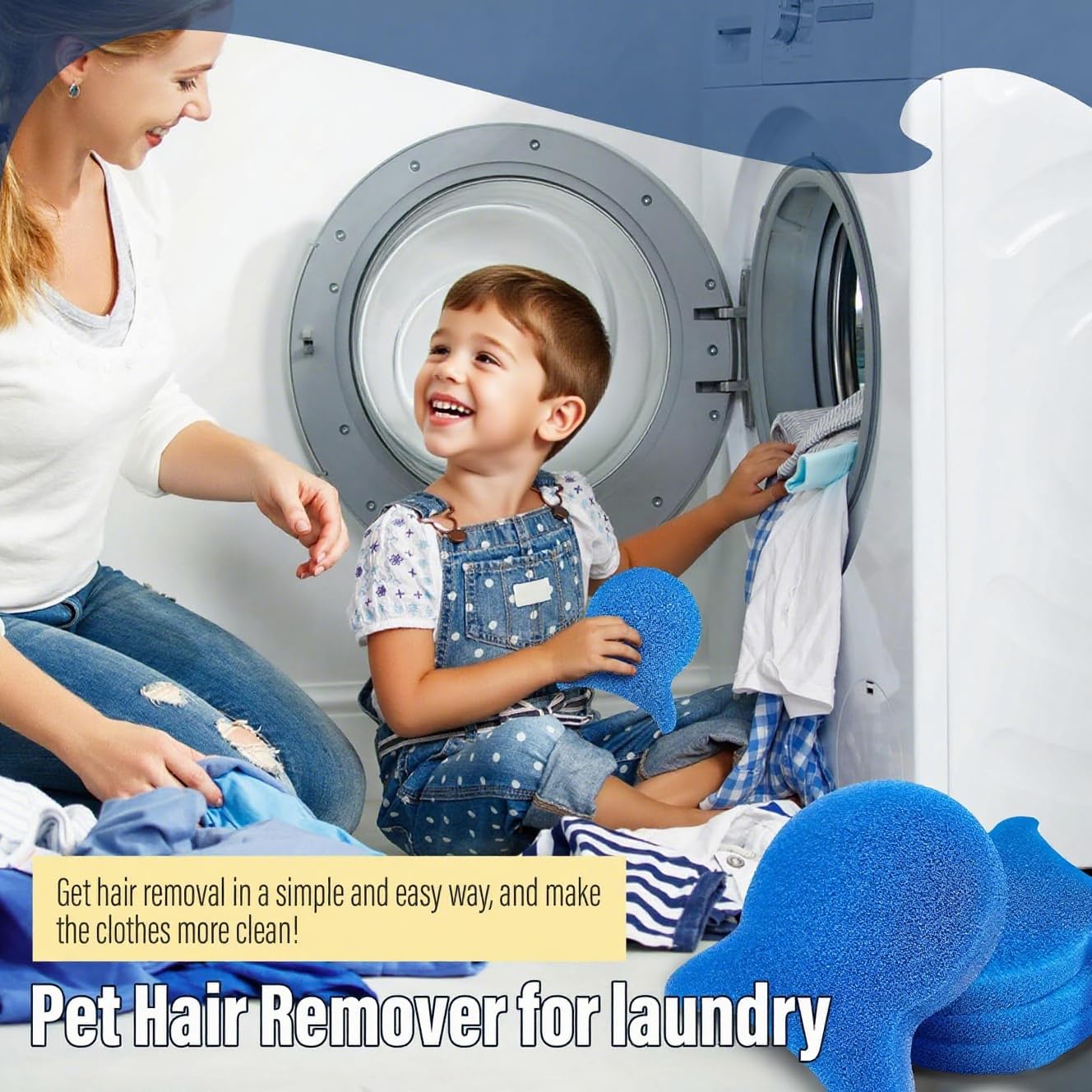 6PCS Reusable Pet Hair Remover for Laundry - Washing Machine Lint Catcher & Dryer Balls, Effectively Removes Dog Cat Hair Fur from Clothing Bedding, Dander Lint Remover Tool,Pet Hair Catcher