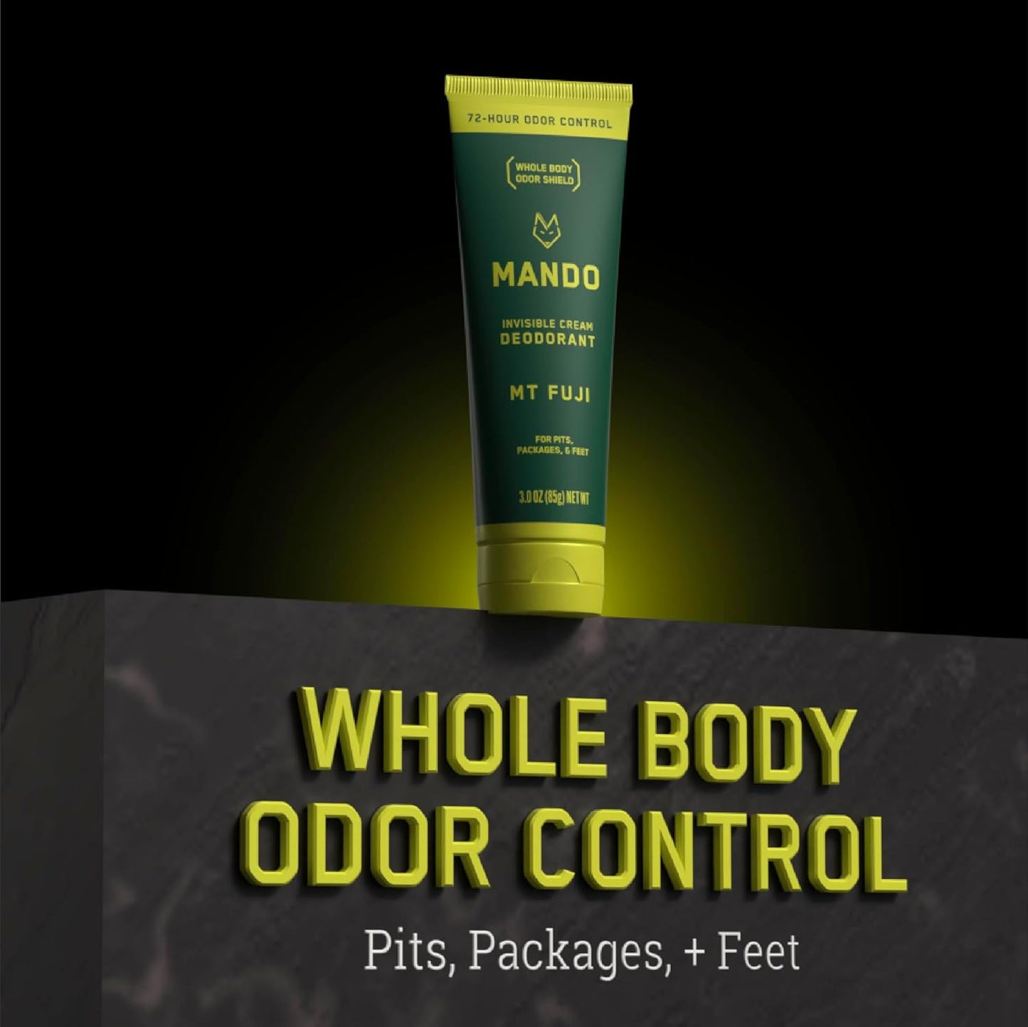 Mando Whole Body Deodorant For Men - Invisible Cream - 72 Hour Odor Control - Aluminum Free, Baking Soda Free, Skin Safe - 3 ounce (Pack of 2) - Mt Fuji