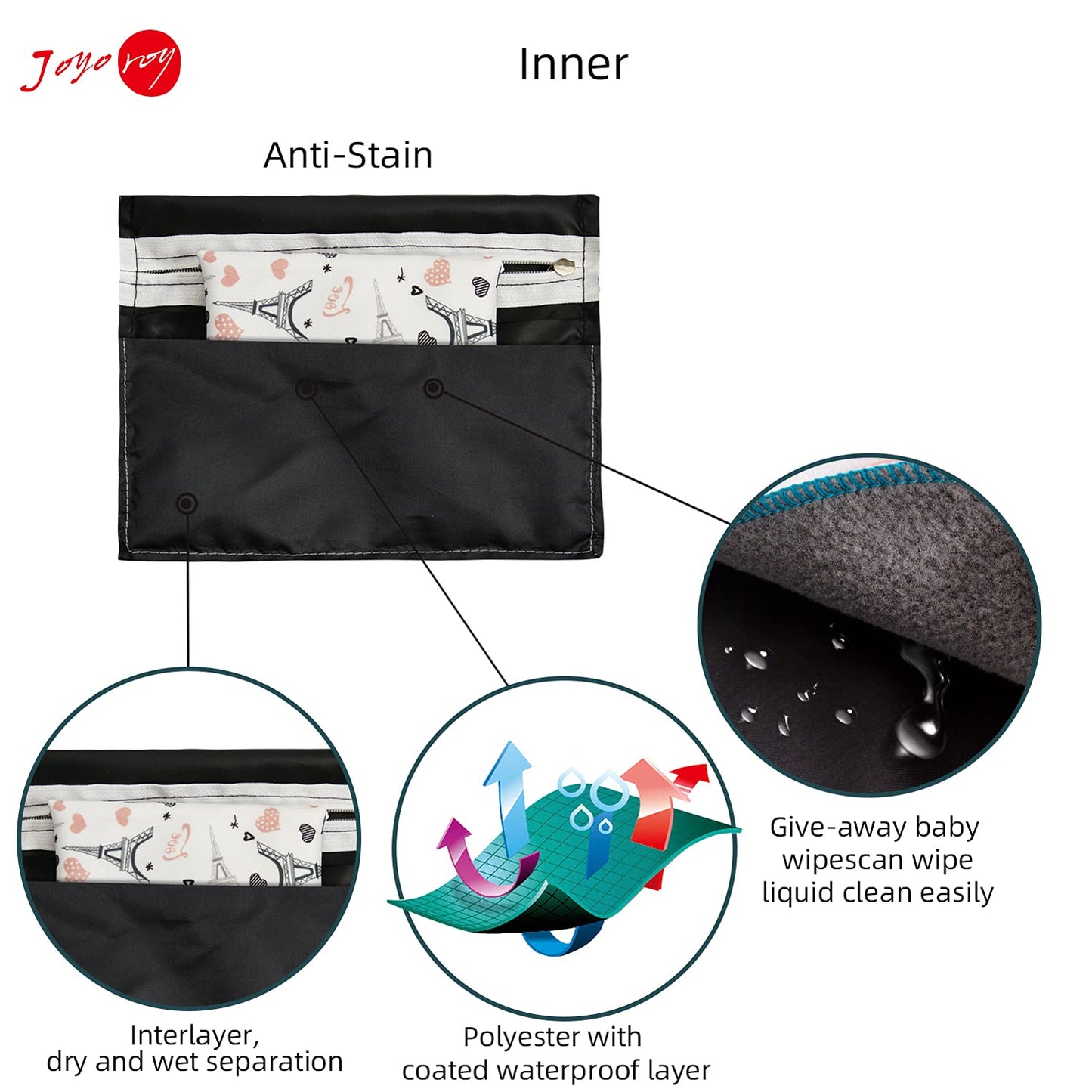 Joyo roy Small Wet Bag Mini Wet Bag Period Bag Black for Private Secret Waterproof Reusable for Girls Women Multi Use for Mama Cloth/Menstrual Pads/Sanity Cups/Breast Pads/Make Up Remover Pads