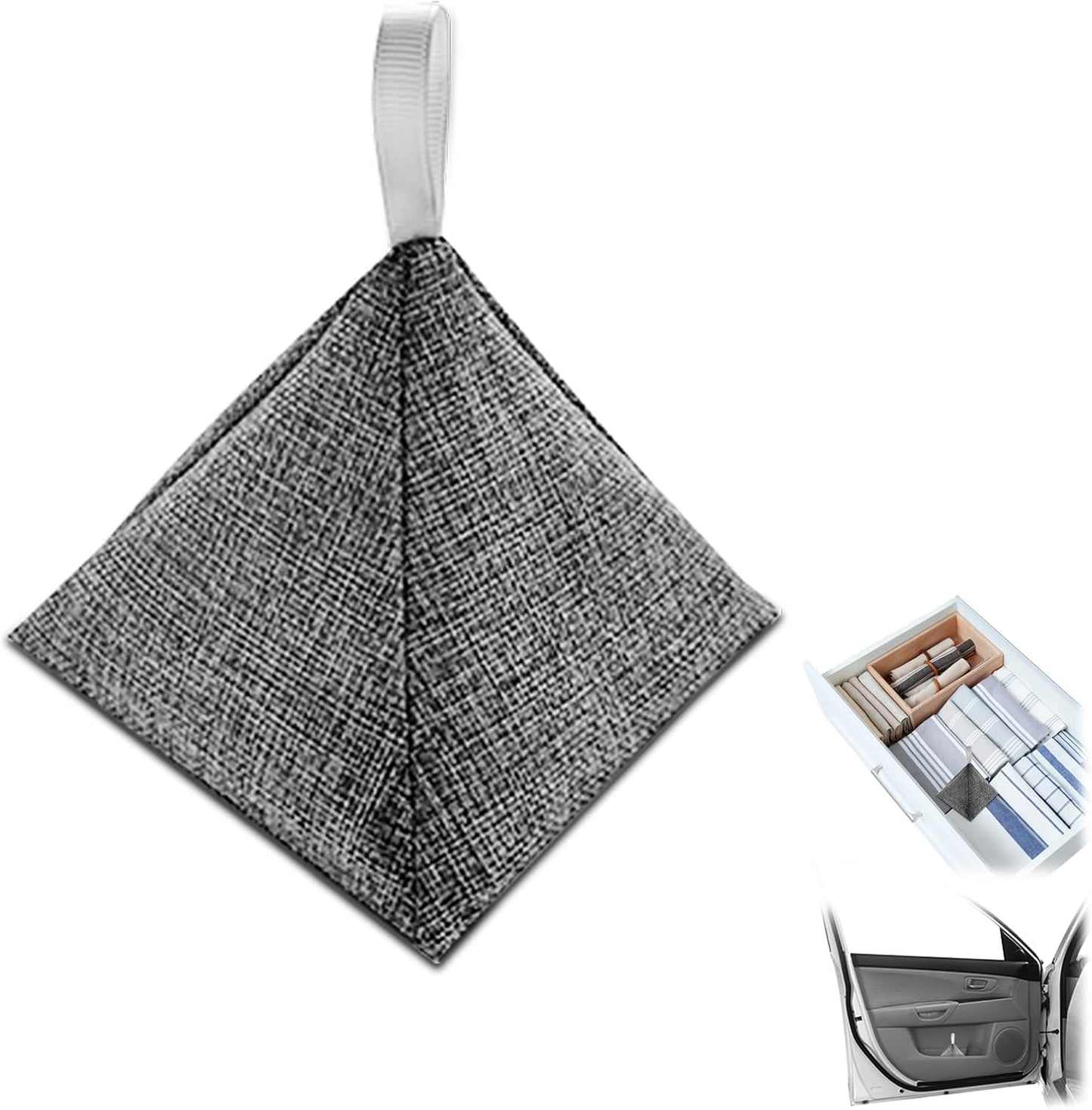 4 Pack charcoal odor absorber,Bamboo Charcoals Air Purifying Bag Charcoals Deodorizer Eliminator for Strong Odors in Car, Closet, Shoe, Basement (200G*4 Pack Triangle bag, Unscented)