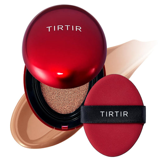 TIRTIR Mask Fit Red Cushion Foundation | Full coverage, Weightless, Skin fit, Satin Glow Finish, Korean Makeup BB Foundation, beauty, Tattoo cover up, Buildable (#34C Amber, 0.63 Fl Oz)