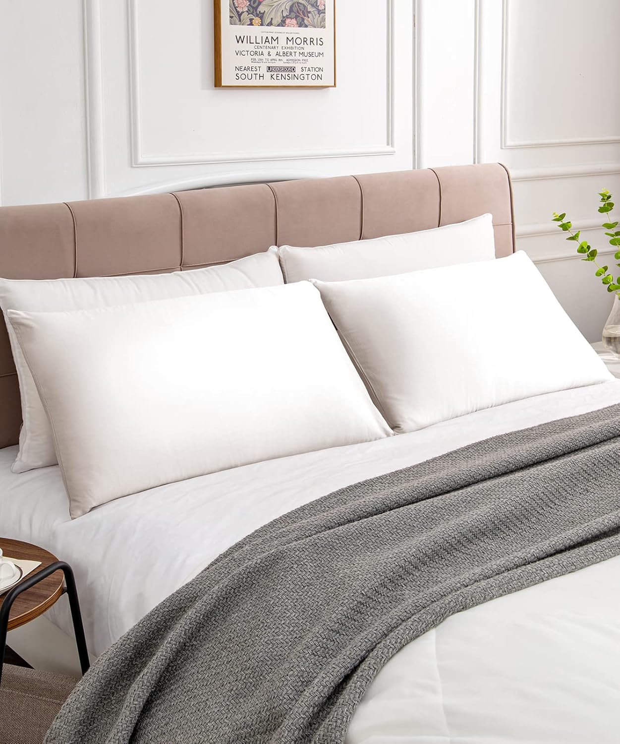 Warmstar Cotton Pillow Cases King Size Set of 2, 600 Thread Count Pillowcases 20x36 Inches, Soft Long Staple Cotton Pillowcases Breathable with Envelope Closure,White