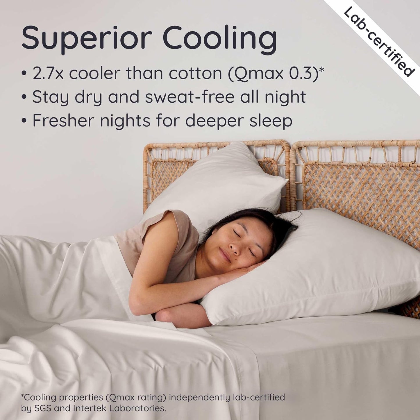 Bambaw 100% Viscose Derived from Bamboo Pillowcase Standard Size – Set of 2 Cooling Pillow Cases with Envelope Closure, Breathable & Soft Pillow Cases Standard Size (Sand)