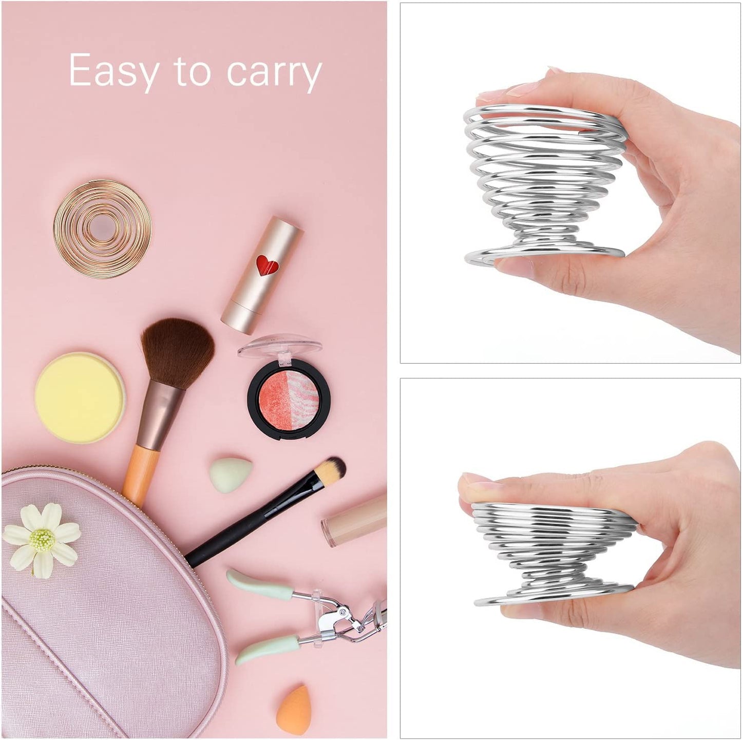Luxspire Beauty Sponge Blender Holder, Sponge Makeup Blender Holder, Makeup Powder Puff Sponge Holder Beauty Tool Dryer Drying Rack Egg Powder Puff Display Stand - Silver