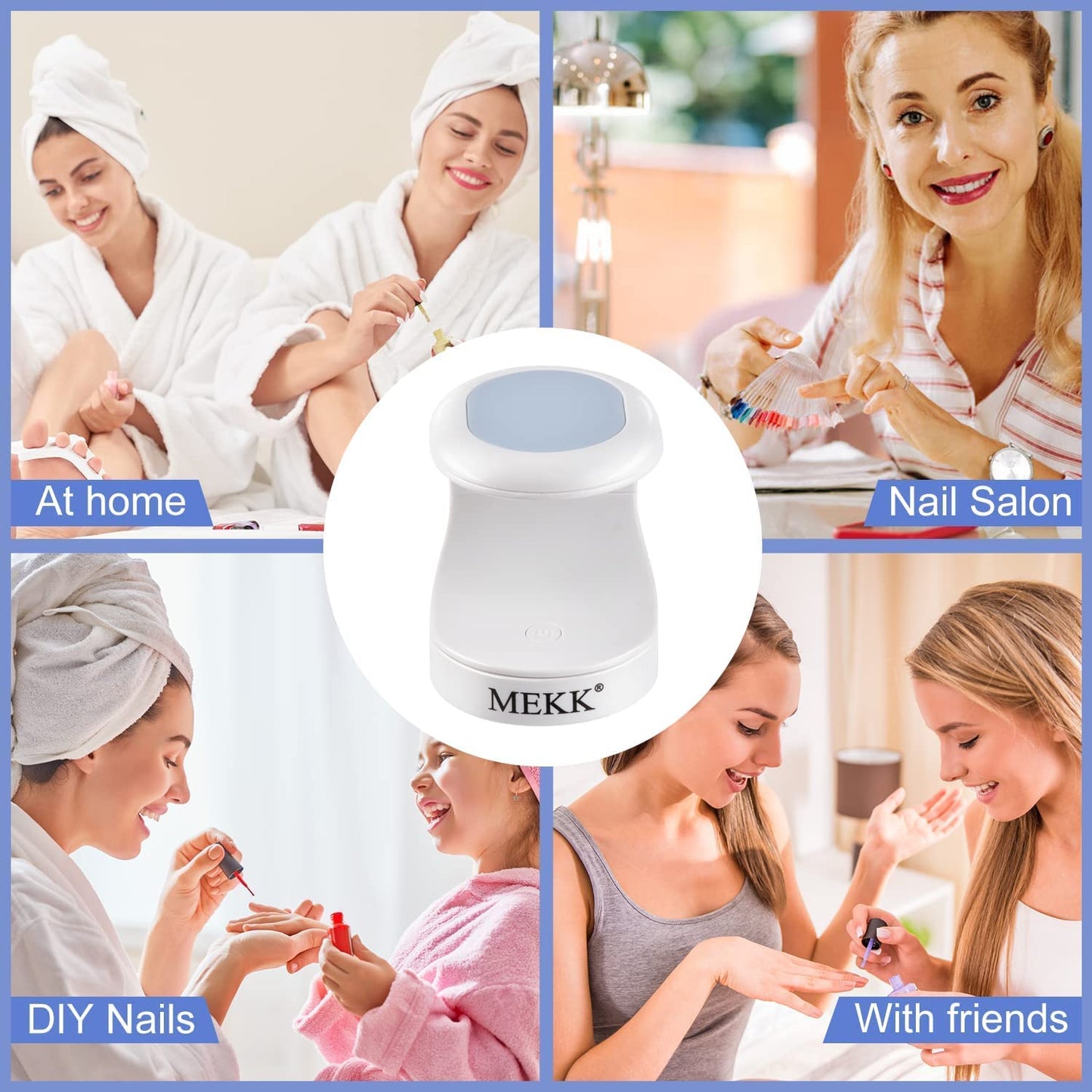 MEKK Mini UV Light for Gel Nails,16W Single Finger UV LED Nail Lamp,Portable Small Professional Flash Cure Lamp,Compact Design for Home and Salon -Blue