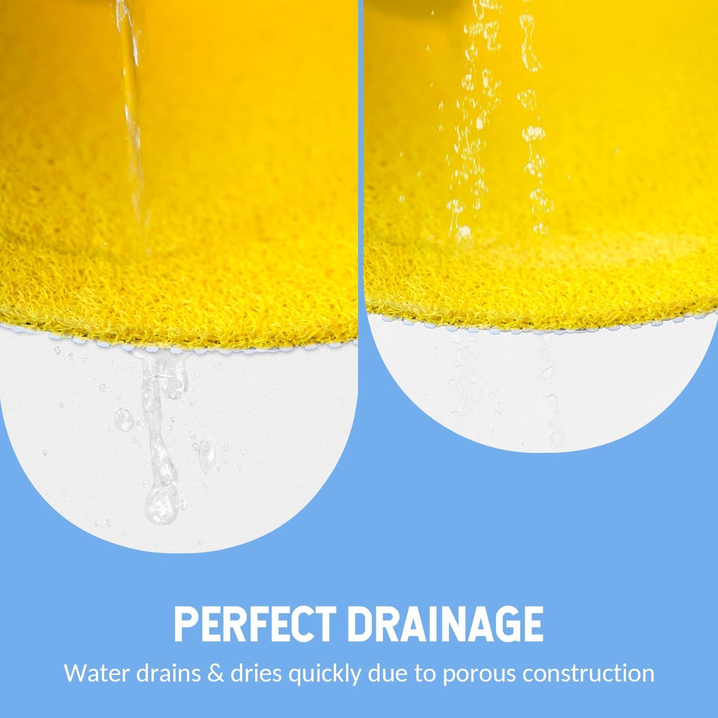 Non-Slip Bathtub Mat, Anti Slip Shower Mat, Fast Drying Bathtub Mats, Foot Scrubber Mat, Anti Slip Mat for Tub, Floor, Bathroom, Kitchen, Home, Hotel (Yellow 24"×16")