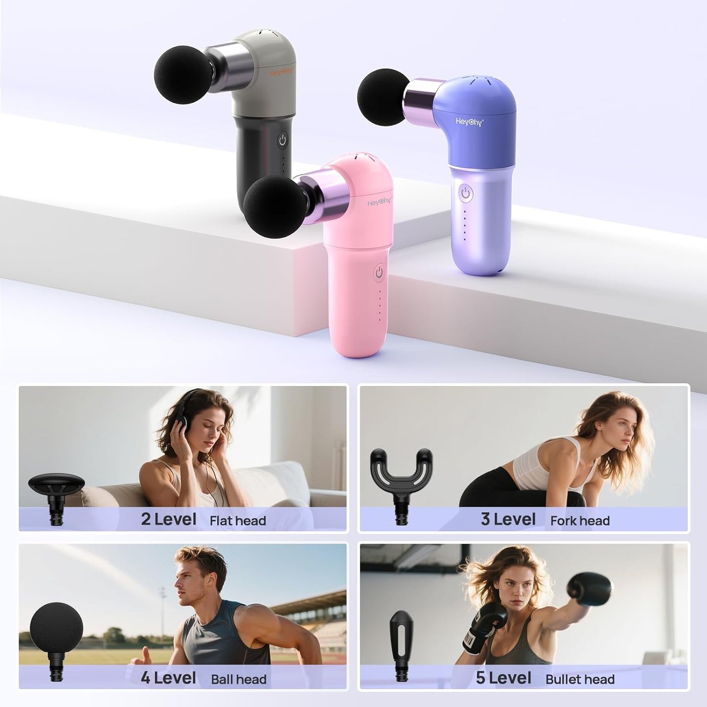 Super Mini Massage Gun, Deep Tissues Percussion Muscle Massager, Compact Sports Travel Massage Gun, Portable Massager Gun for Gifts for her him, Purple