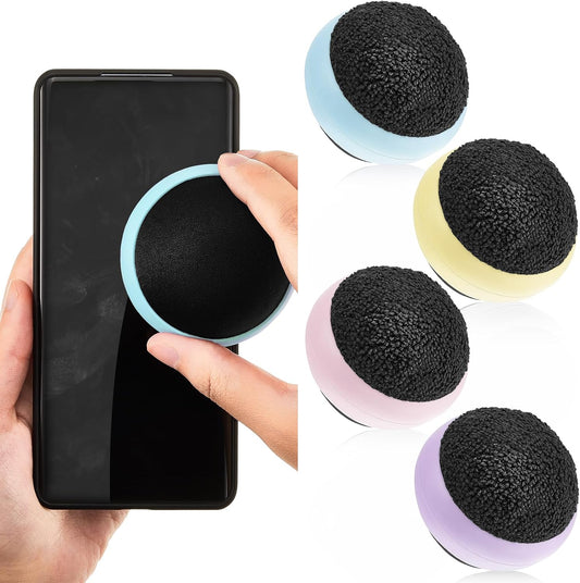 Suclain 4 Pack Christmas Touch Screen Cleaner Balls Phone Cleaning Ball Microfiber Touch Car Screen Glass Cleaner for Computer Laptop Phone Monitor