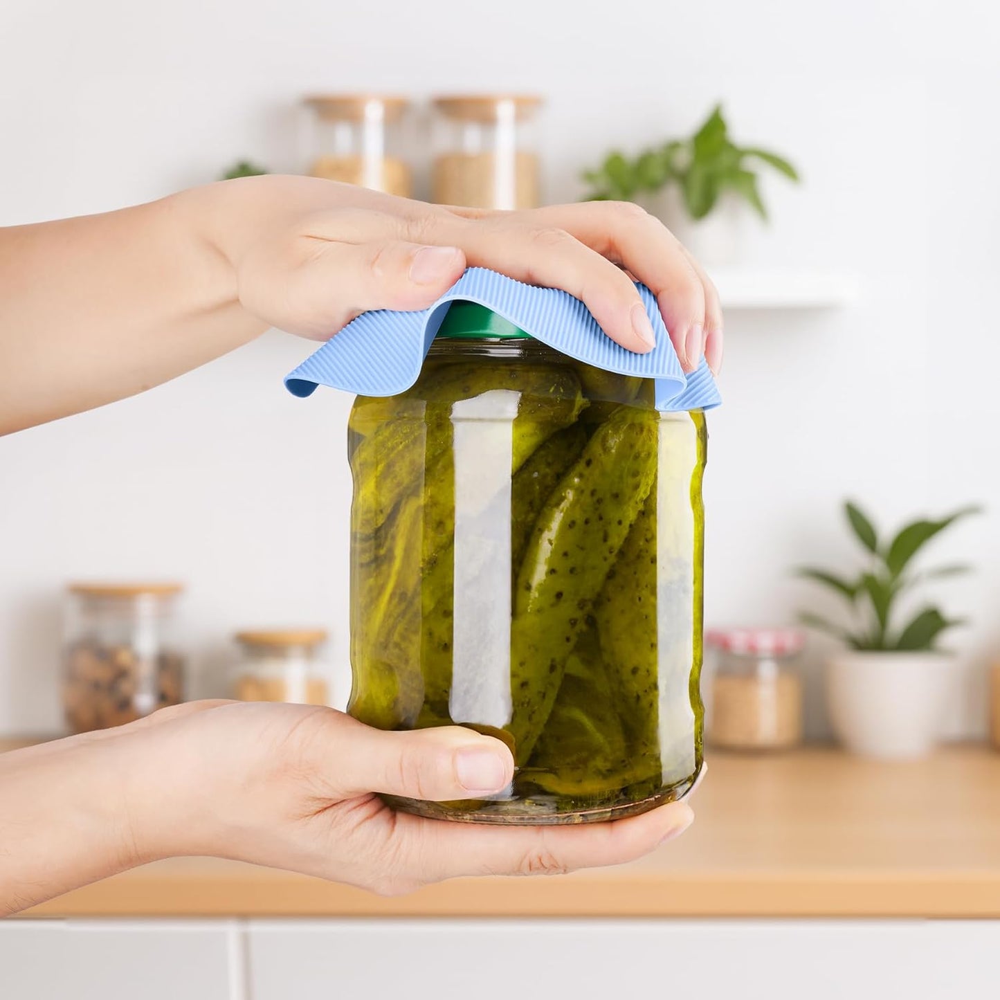 NIHOME Silicone Jar Opener – 6 Inch Large Anti-Slip Grip Pads, Premium 100% Food-Grade Silicone, Stylish Designer Colors, Multi-Purpose Heat-Resistant Mat & Coaster, Set of 4 (Macaron Colors)