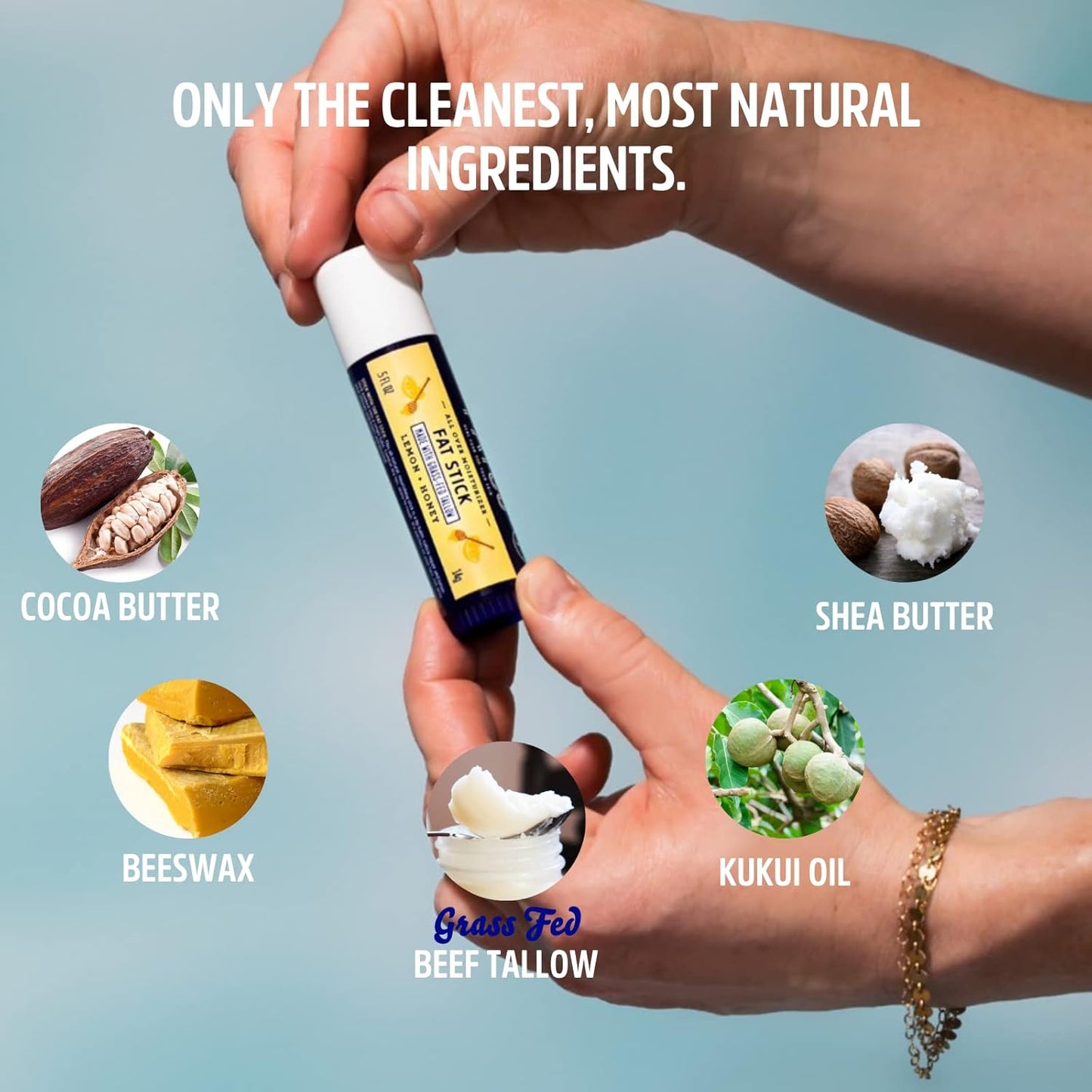 FATCO Fat Stick and All Purpose Moisturizing Stick for Dry Areas on your Face, Lips, and Body - Lemon + Honey (2-Pack)