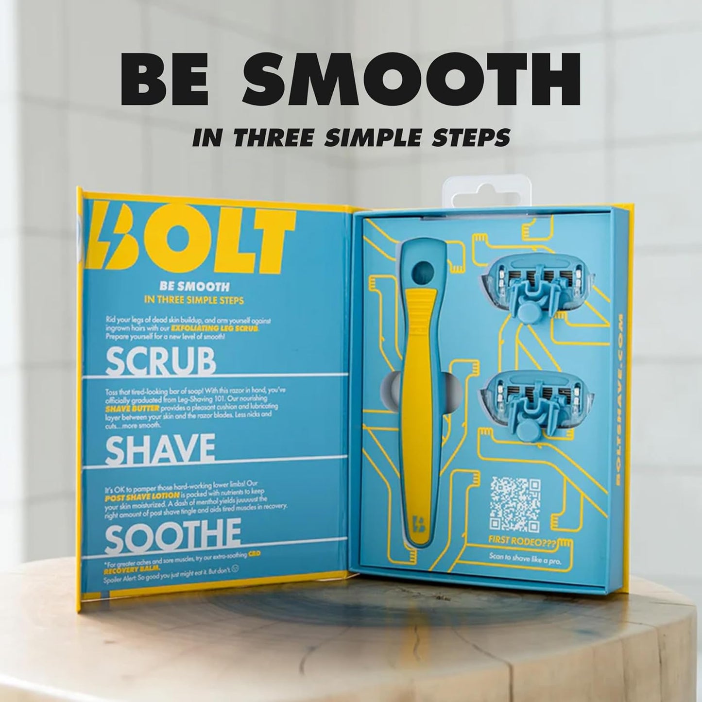 Stay Smooth Bundle for Men - Shaving Care Kit with Exfoliating Leg Scrub, Shave Butter and Post-Shave Lotion - 6 Fl Oz Each