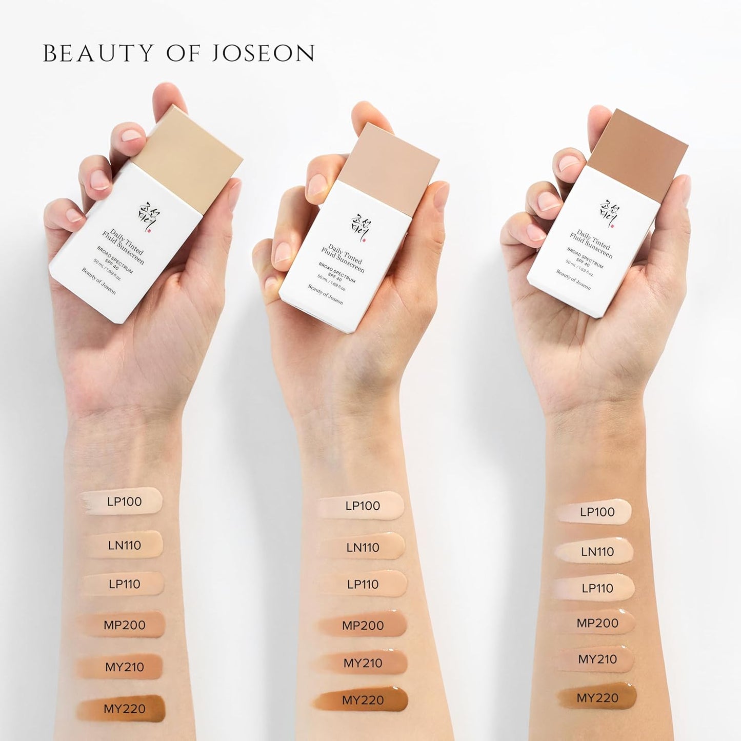 Beauty of Joseon Daily Tinted Fluid Sunscreen 12 Shades for Face Moisturizing Broad Spectrum SPF 40 Korean Skincare 50ml, 1.69 fl.oz #MP200