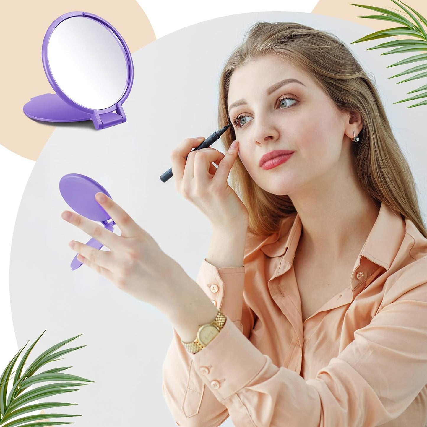 Juexica 100 Pcs Compact Mirror Bulk for Women Mini Folding Mirror Portable Pocket Makeup Round Small Vintage Travel for Cosmetic Purse Bag Gifts Mom Daily Use (Classic Colors)