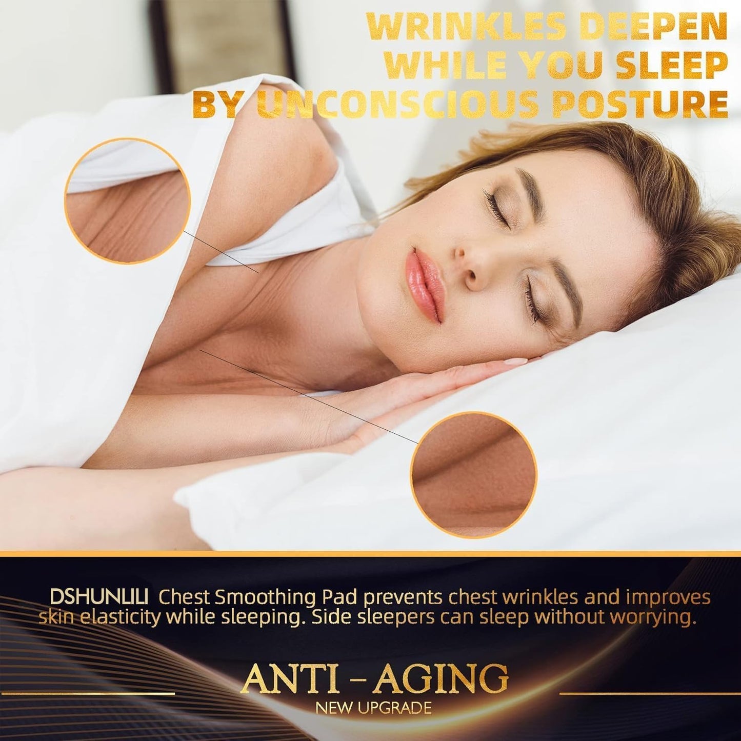 Chest Wrinkle Pads-4 pads Silicone Patches for Wrinkles, Anti Wrinkle Patches for Decollete & Cleavage, Anti Aging Wrinkle Remover, Reusable Overnight Wrinkles Treatment While Sleeping