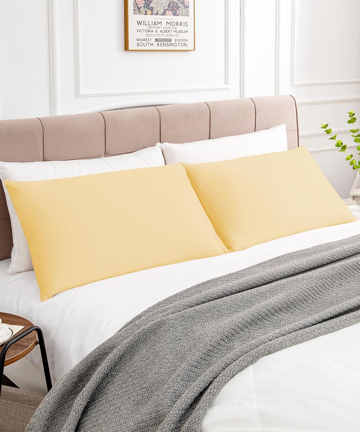 Warmstar Cotton Pillow Cases Standard Size Set of 2, 600 Thread Count Pillowcases 20x26 Inches, Soft Long Staple Cotton Pillowcases Breathable with Envelope Closure, Mustard Yellow