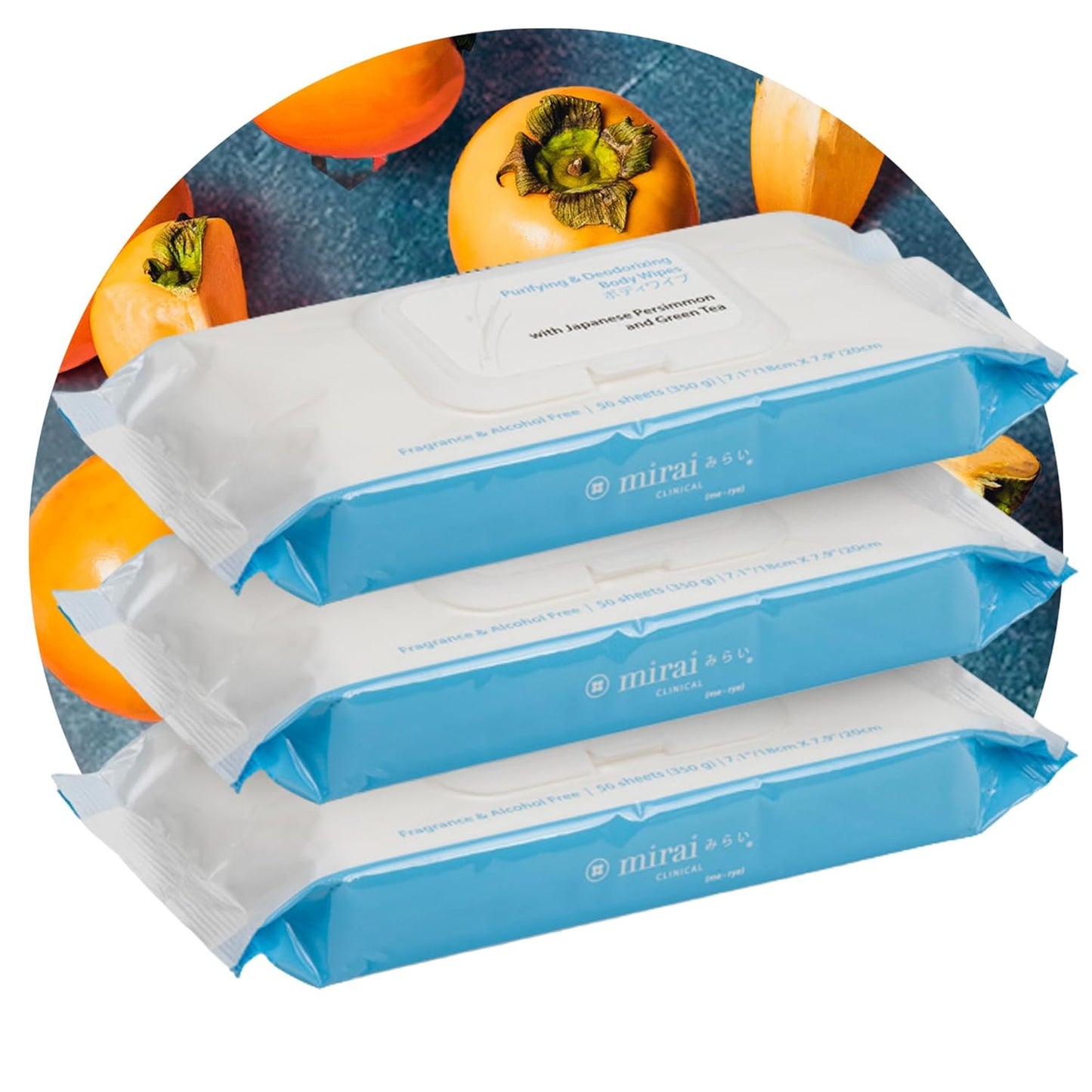 Mirai Clinical's Deodorizing Body Wipes for Women & Men - Cleansing & Refreshing Deodorant Wipes Women & Men Love - Fights Nonenal Body Odor - For Whole Body Usage - Unscented - 3 packs.