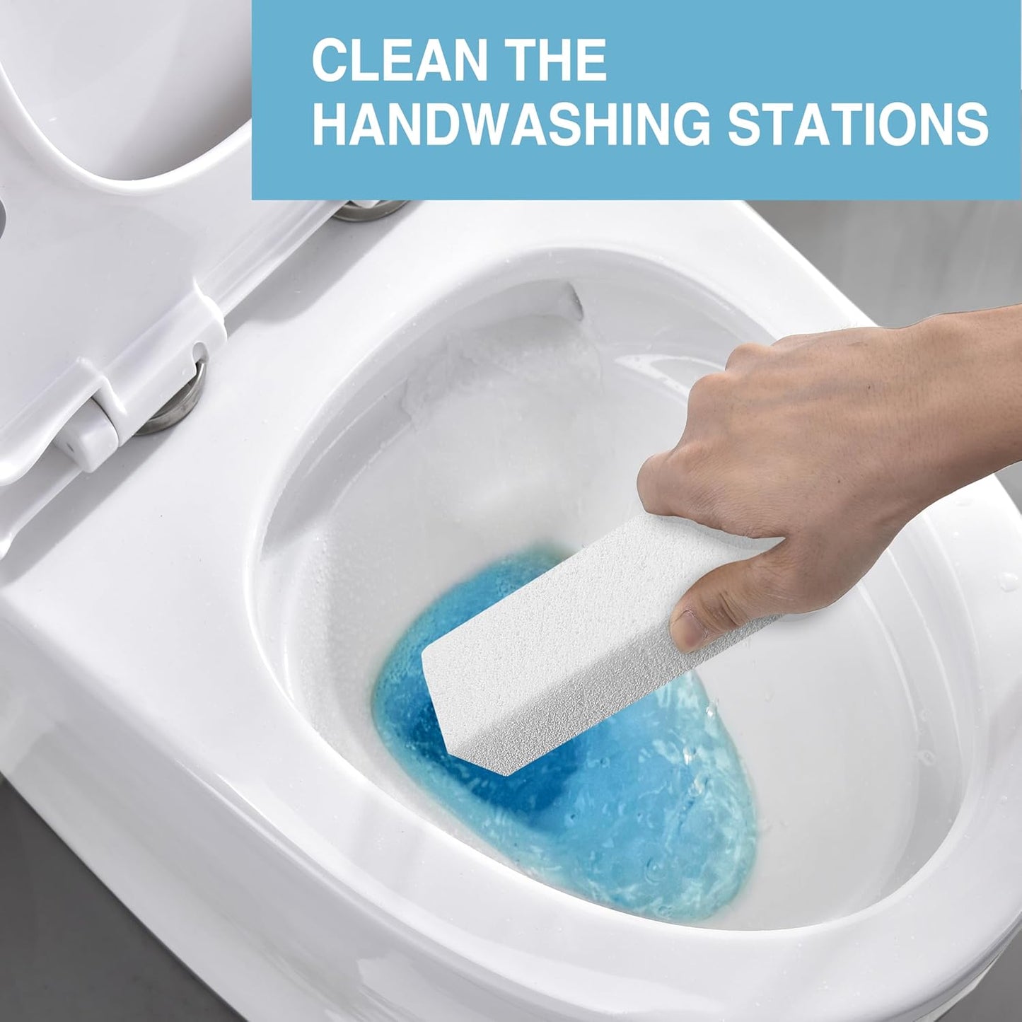 6 Pack Pumice Stone for Cleaning,Scouring Stick,Pumistone for Toilet, Pool, Bathroom, Sink (White D)