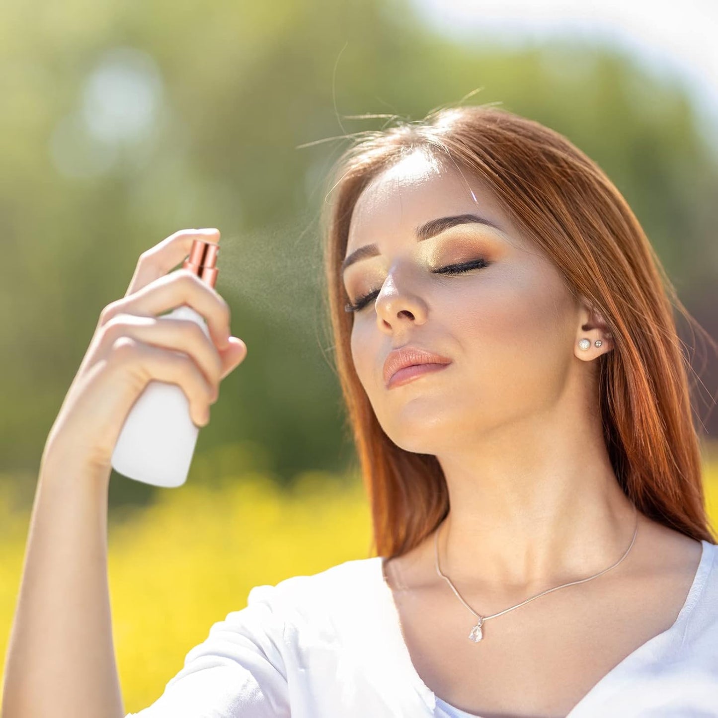 Roshtia 30 Pcs 3.4 oz/ 100 ml Rose Gold Glass Spray Bottle Refillable Perfume Atomizer Clear Decorative Empty Bottles with Fine Mist Sprayer Pump for Face Body Travel