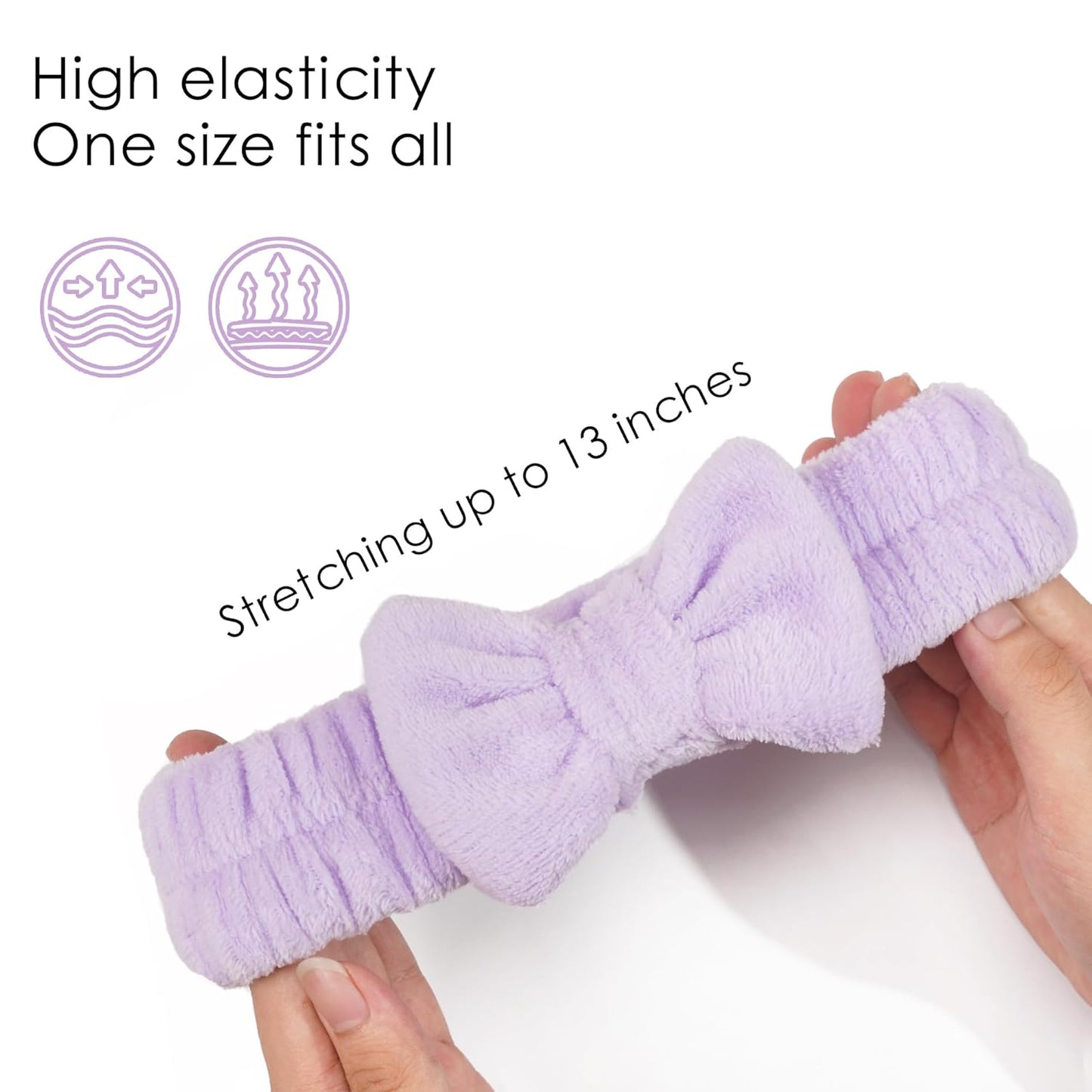 Ayesha Spa Headband and Wristband Set for Skincare Washing Face,Makeup Headband Wrist Cuffs for Preppy Skincare for Women Girl