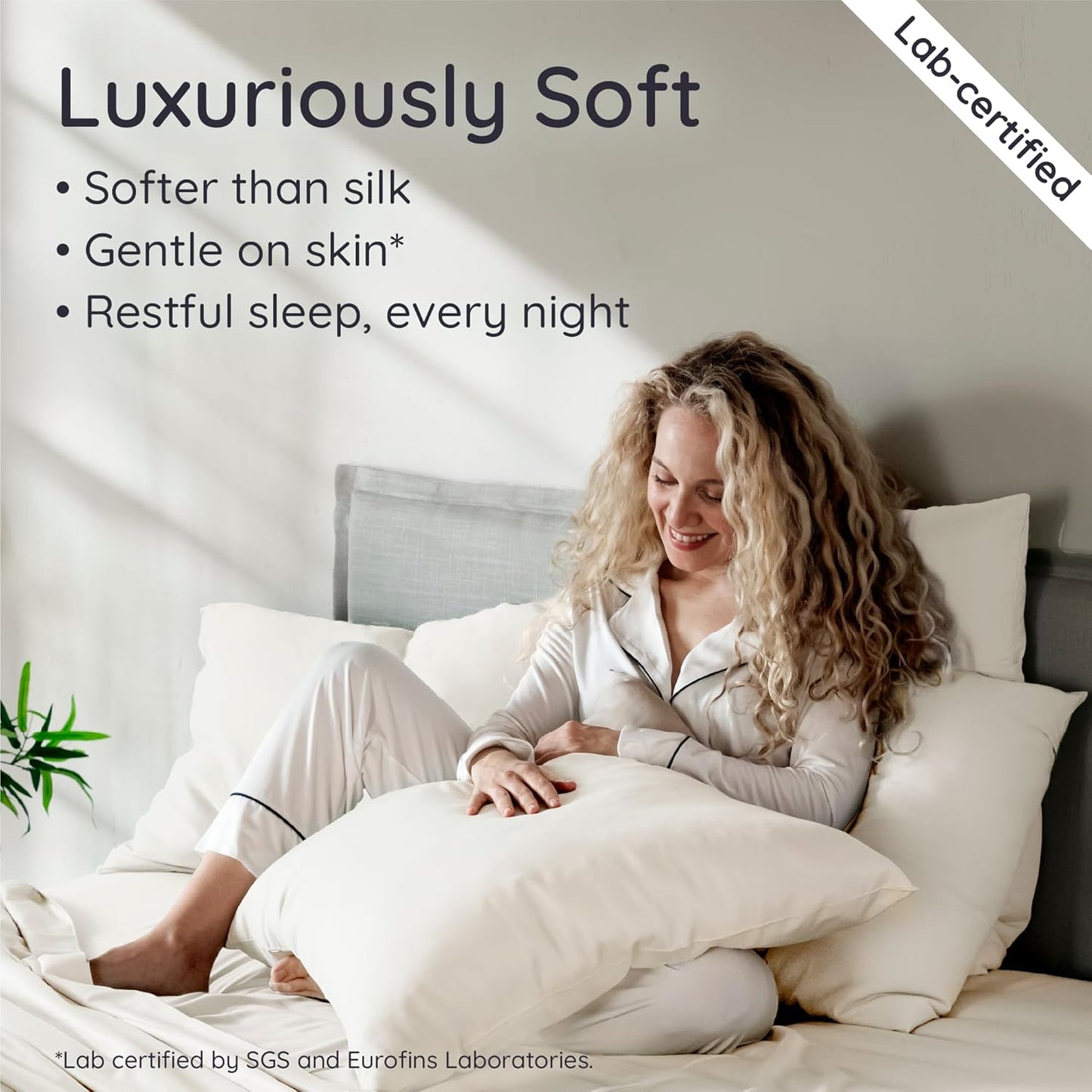 Bambaw 100% Viscose Derived from Bamboo Pillowcase Standard Size – Set of 2 Cooling Pillow Cases with Envelope Closure, Breathable & Anti Acne Pillow Case, Soft Pillow Cases Standard Size (Ivory)