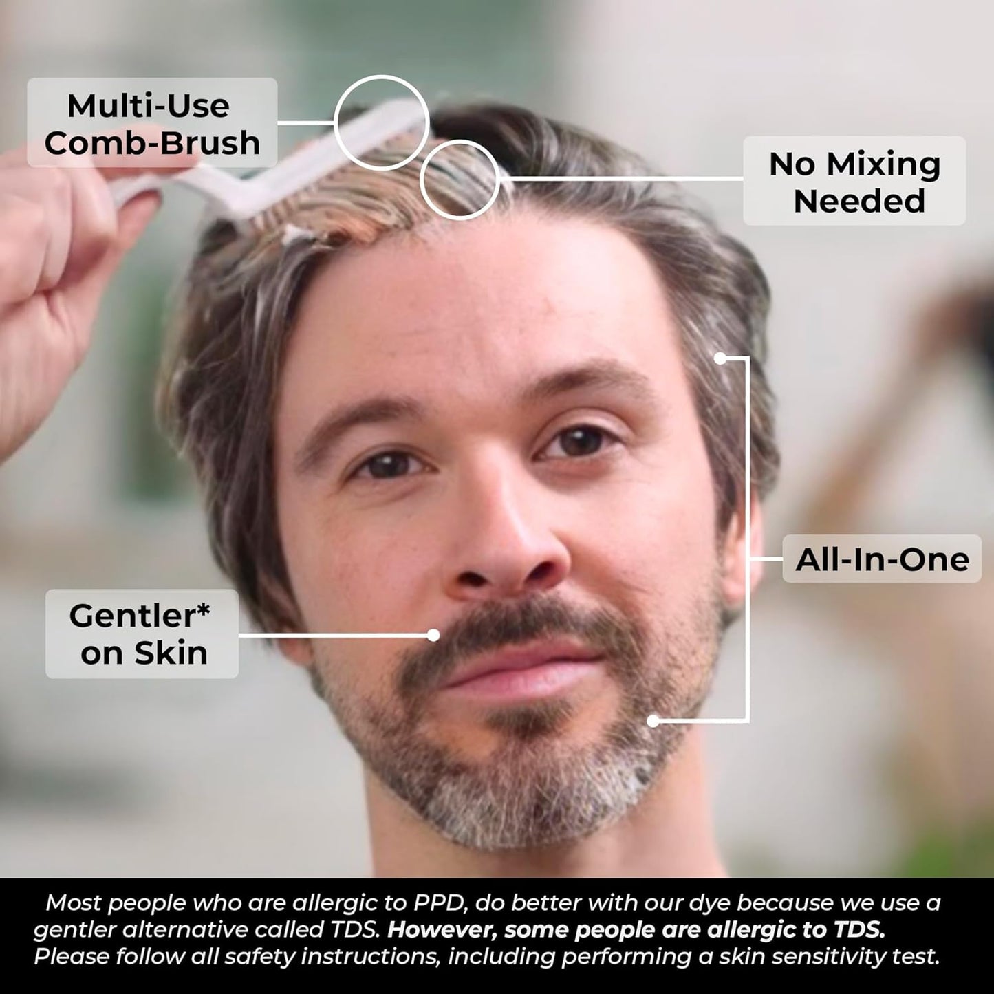 Simpler Hair Color for Men Kit for Full Gray Coverage - Ginger Men’s Hair Dye - Easy Hair or Beard Dye for 100% Gray Coverage - Ammonia Free Hair Color, Beard Coloring for Men