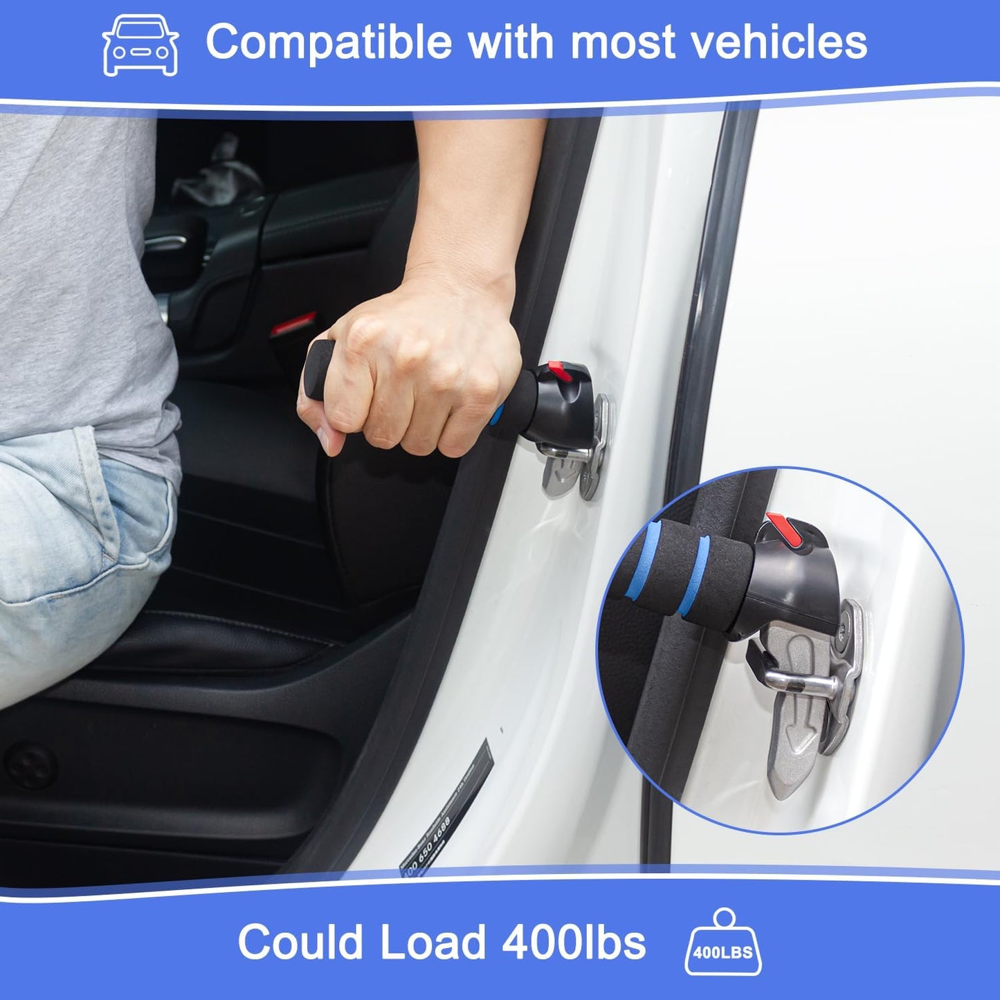 2 Packs Car Handle Assist,Car Door Handle for Elderly,Support Handle Multifunction Door Latch for Seniors and Handicapped