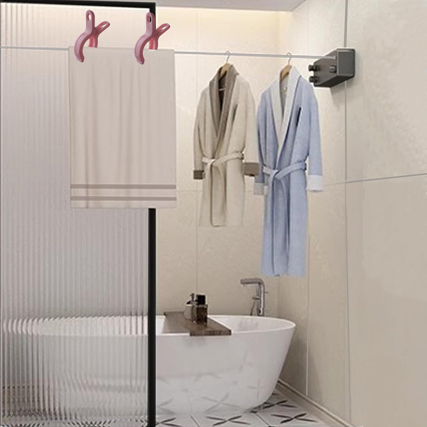 Plastic Clothes Pins Spring Clips Heavy Duty Laundry Clothespins Beach Towel Clips Clothes Pins Air-Drying Clothing Pin ,Set of 8 (Pink)