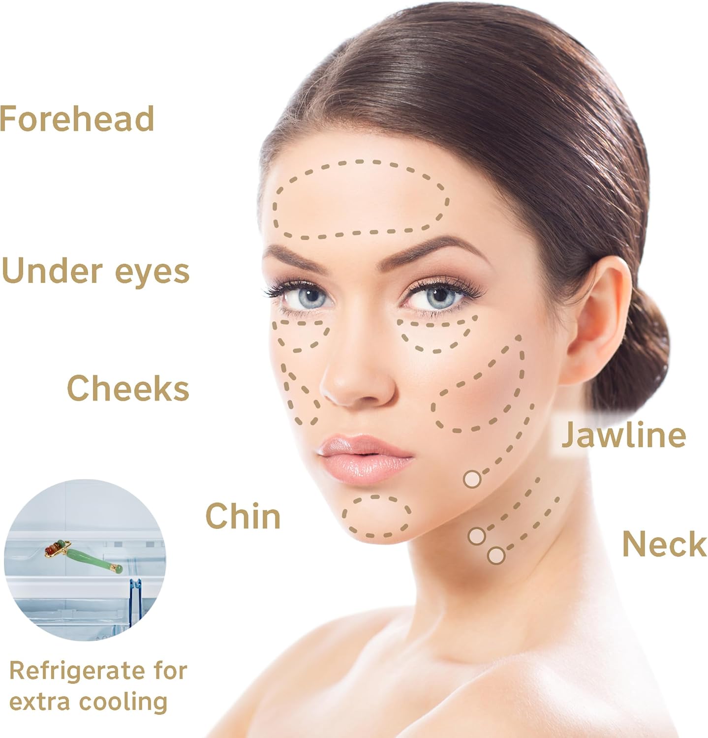 Eurow Luxe Multi-Stone Jade Face Roller for Skincare, Puffiness, Wrinkles, Relaxation, Circulation, Product Absorption & Massage, Rejuvenating Facial Tool for Women & Men, Multi-Color