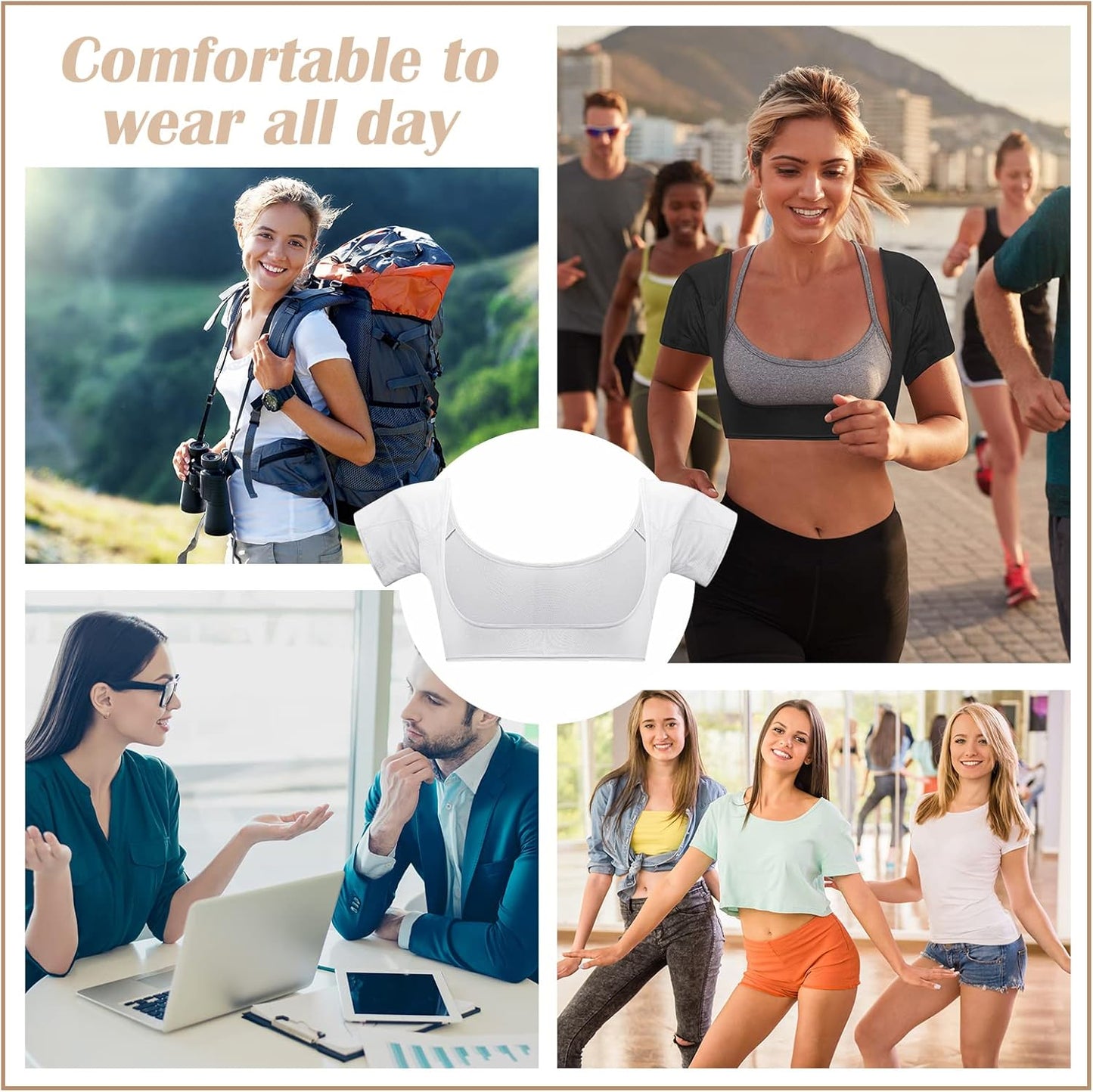 Handepo 6 Pcs Underarm Sweat Vest Breathable Armpit Sweat Proof Shirt Pads for Woman Underarm Protector