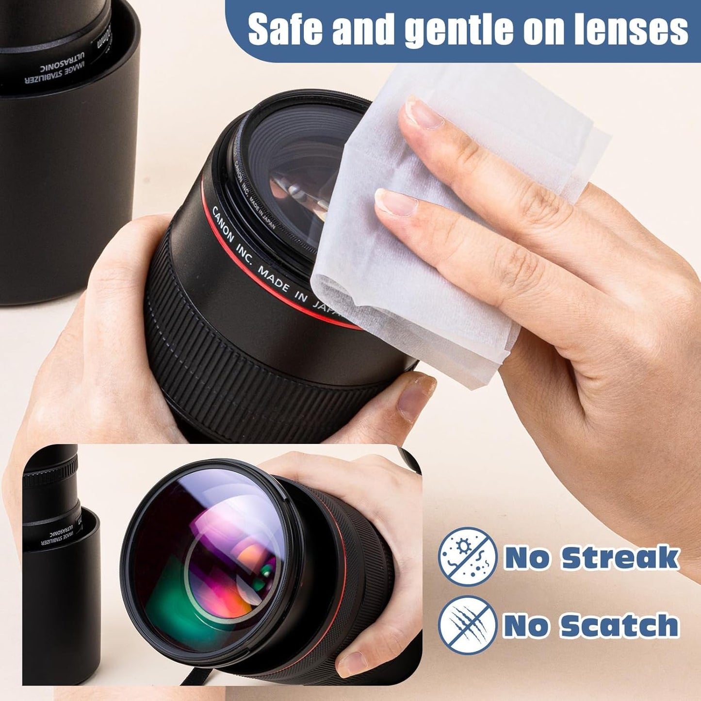 800 Count Lens Wipes for Eyeglasses – Pre-Moistened, Individually Wrapped Eyeglass Cleaning Wipes – Scratch-Free, Streak-Free Glasses Cleaner Wipes for Sunglasses & Camera Lens – Bulk Pack