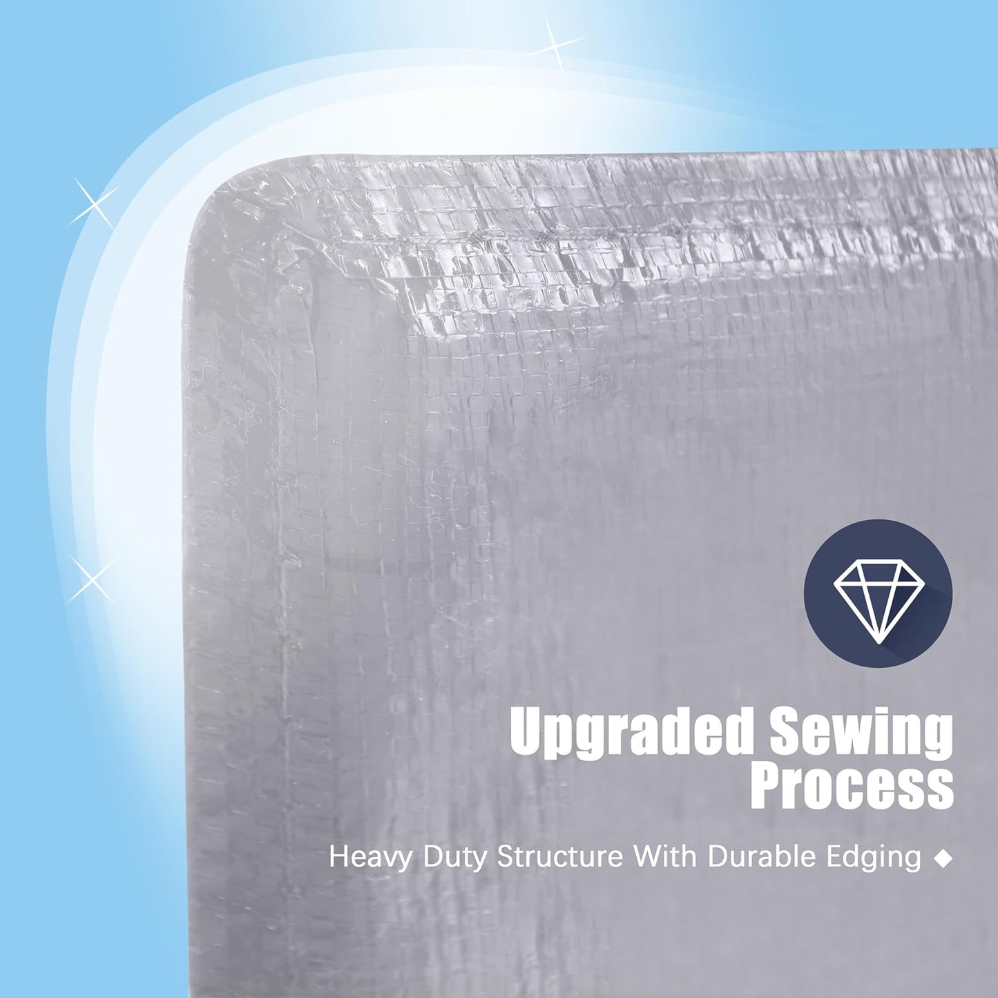 4 Pack Large Strong Bags with Zippers & Carrying Handles - Water-Resistant - Heavy Duty Storage Tote for Space Saving Storage, Fold Flat, Alternative to Moving Box (Silver)