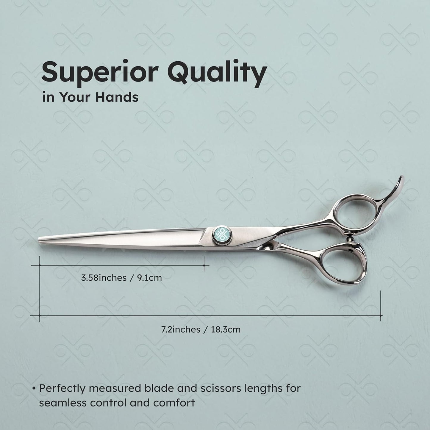 7” Dog Grooming Scissors|VG10 Japanese Steel Professional Pet Grooming Shears for Cats & Dogs|Clean Cut & Precise Trimming|Lightweight Ergonomic Handcrafted Design|K9 Shears