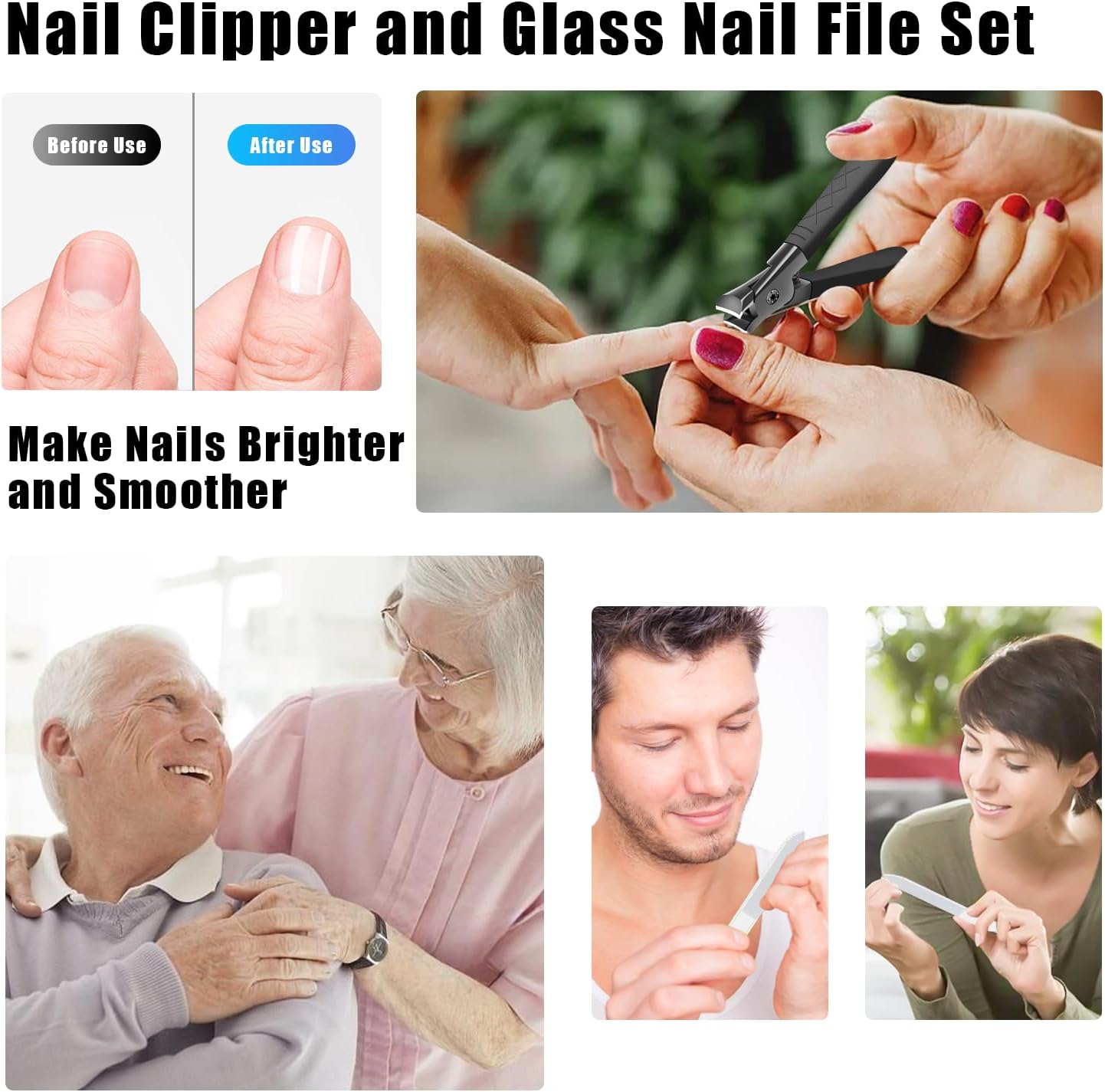 Nail Clippers for Thick Nails, Large Nail Clippers for Men, Senior Toenail Clippers for Thick Nail Heavy Duty Nail Clippers for Thick Toenails Non-Slip Long Handle Finger Nail Clippers Adult