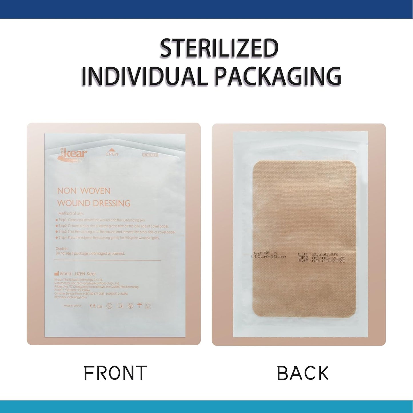 4"X6" 20 PCS Extra Large Sterile Nude Island Dressing Bandage for Wound - Self-Adhesive Boarded Gauze Pads - Latex Free - Medical Grade (Nude, 4"X6"-20PCS)