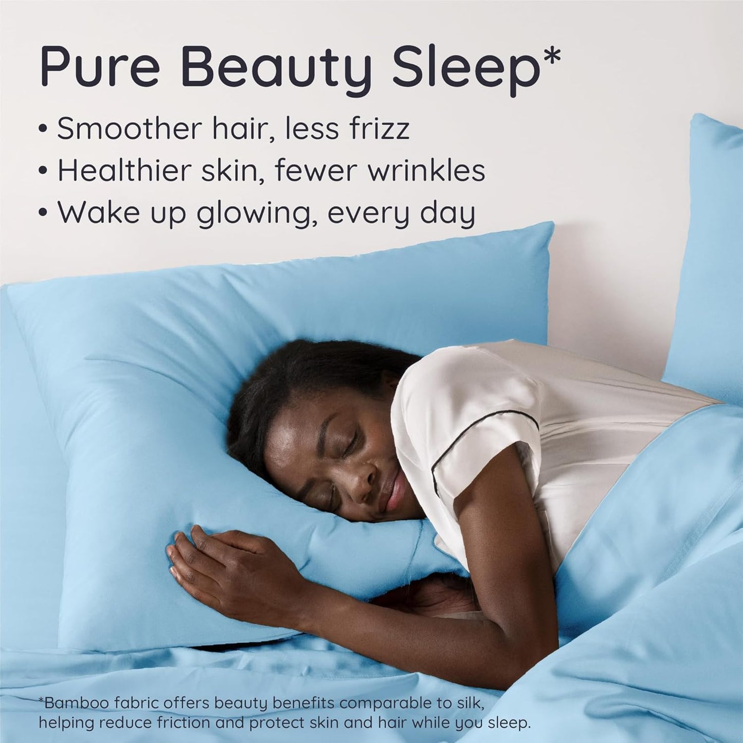 Bambaw 100% Viscose Derived from Bamboo Pillowcases Queen Size – Set of 2 Cooling Pillow Cases Queen Size with Envelope Closure, Super Soft Pillow Cases, Anti Acne Pillow Case (Dream Blue)