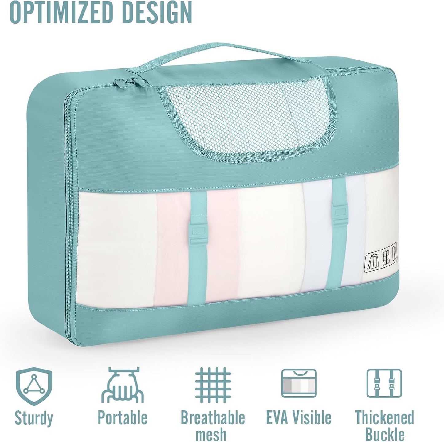 Veken 10 Set Packing Cubes for Travel Essential, Suitcase Organizer Bags in 4 Sizes, Carry-On Luggage Accessories with Large Laundry & Hanging Toiletry Bag, Must-Have for Airplane, Road Trip & Camping