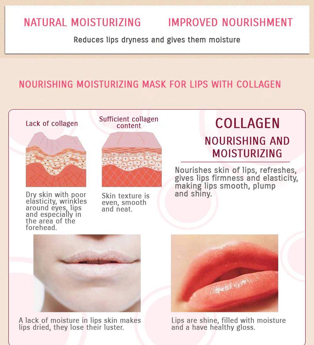 Lip Mask, 30PCS Collagen Crystal Pink Care Gel Pads, Moisturizing Anti-Wrinkle Anti-Aging Firm Hydrate Lips, Remove Dead Skin Fine Lines Moisture Essence Make Your Dry Lip Attractive Sexy