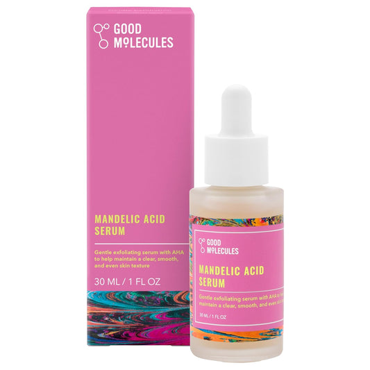 Good Molecules Mandelic Acid Serum - Gentle Face Exfoliator Serum with Ultra Hydrating Hyaluronic Acid - Exfoliating PHAs to Brighten Skin - Skin Care For Face