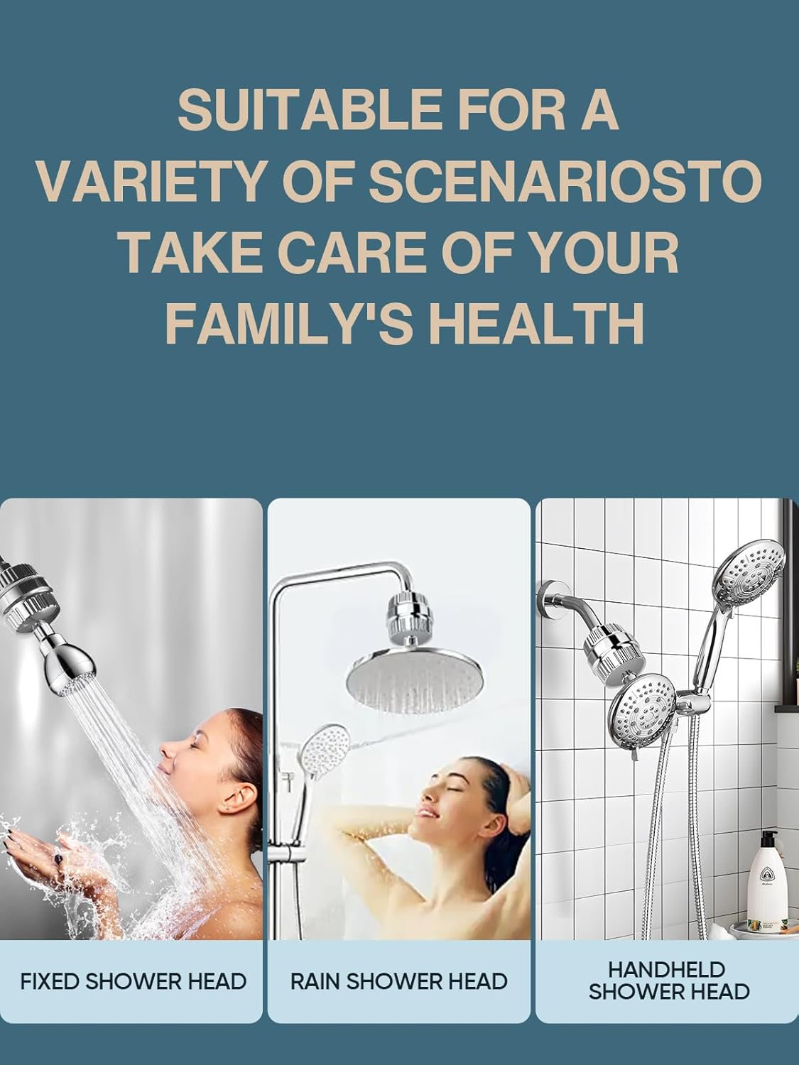 Cobbe High Output Shower Filter for Hard Water - 2 Replaceable Cartridges - Removing Chlorine and Harmful Substance, and Dramatically Improves The Condition of Your Skin, Hair and Nails - Matte Black