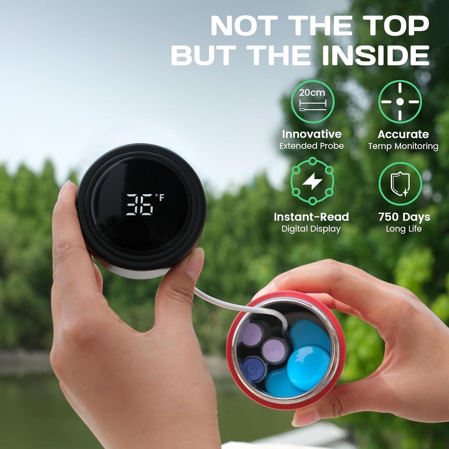 Compact 60H Insulin Cooler Travel Case Temp Display Medication Cooler for Travel Insulated Medicine Cooler Bag TSA Approved Ice Packs Diabetic Cooler with QR Medical Travel Tag(Rescue Red)