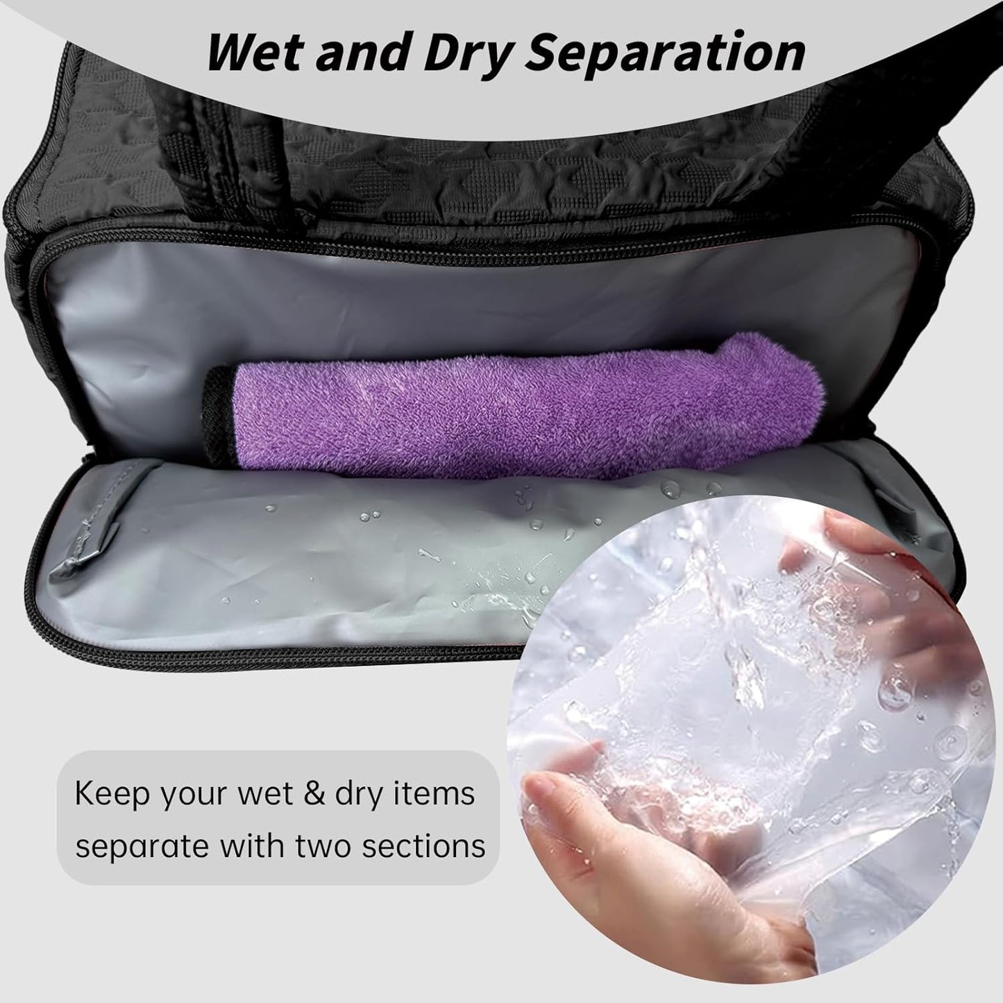 SUNRISING Travel Toiletry Bag Makeup Bag for Women, Large Water-Resistant Travel Cosmetic Make Up Bag with Handle,Travel Toiletry Bags for Compartments Accessories Essentials-Black