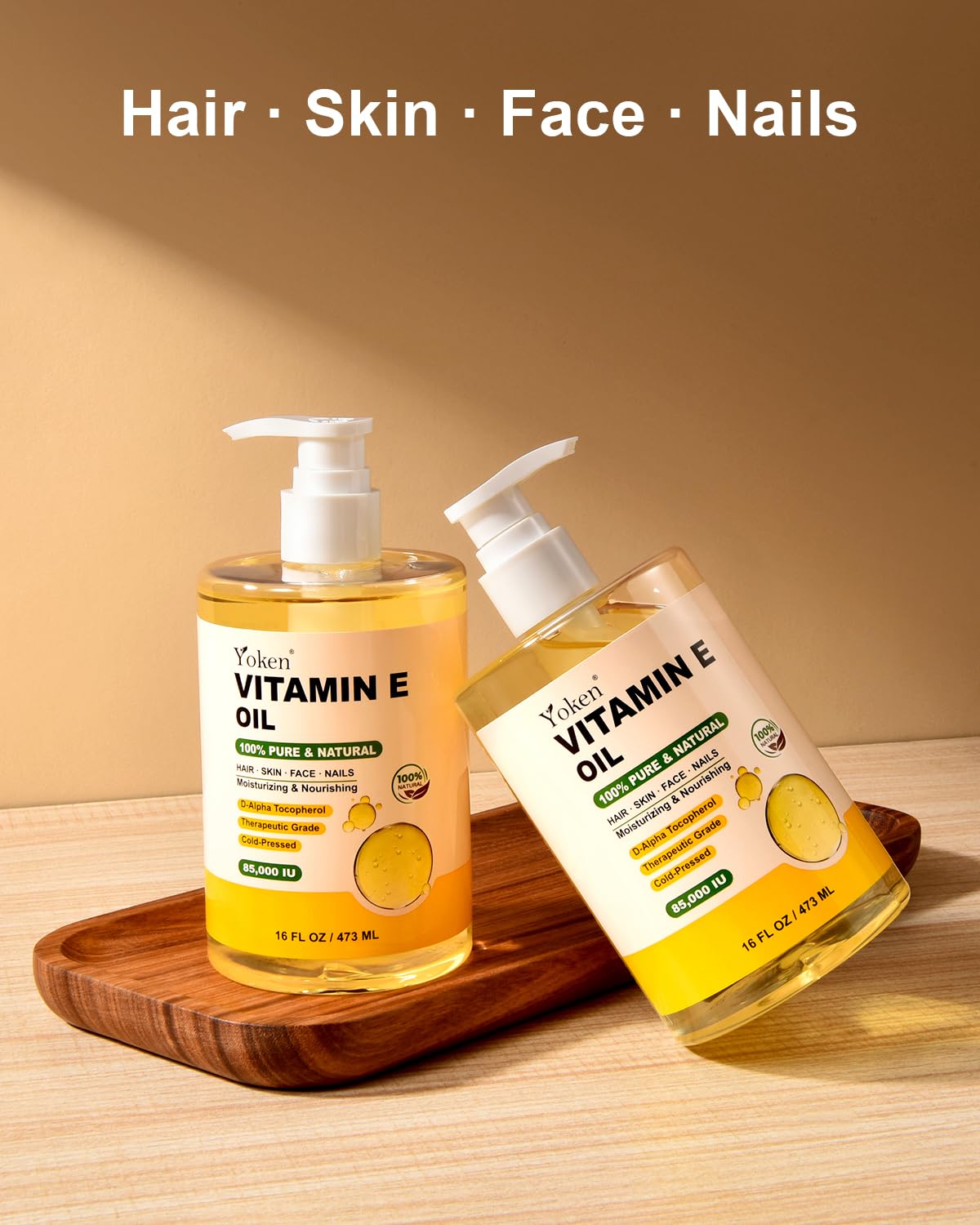 Vitamin E Oil 16 Fl Oz Organic Vitamin E Oil for Skin 85,000 IU Bulk Vitamine oils for Scars Hair,Face,Nail,Cold Pressed Hexane Free Formula Liquid Perfect Scalp Care Bath and Body oils